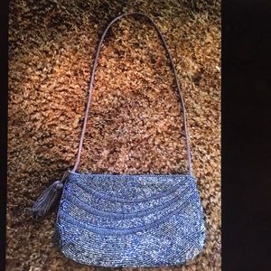 Grey Beaded Evening bag-cross body Mother of Bride